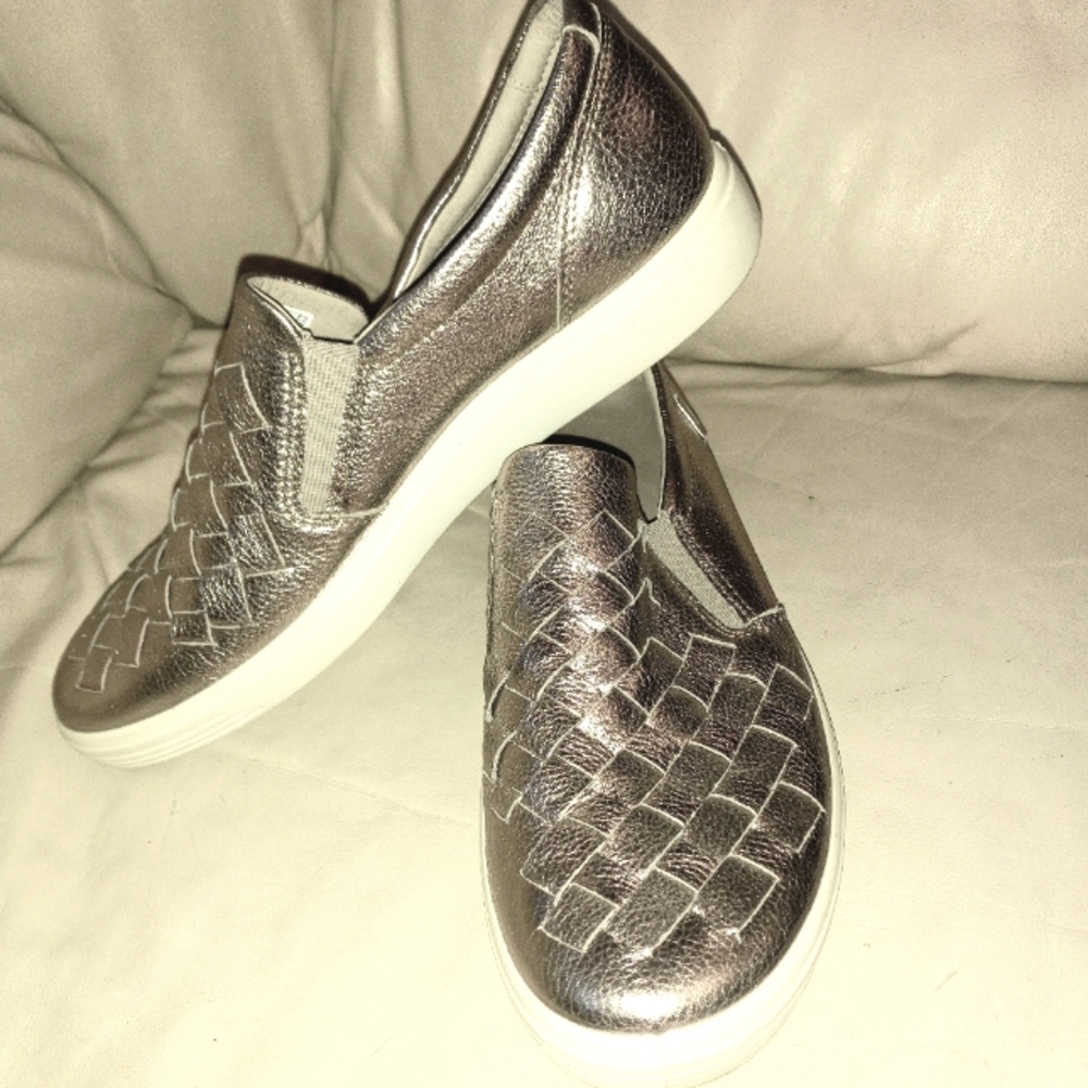 ECCO Soft Woven Womens US 10 Rose Metallic Casual Slip On Loafers Shoes